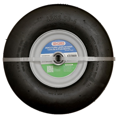 Hi-Run 13X6.50-6 Lawn Mower Tire, Smooth, 30 psi PL1004