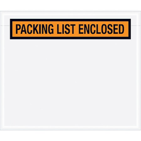 Zoro Select Packing List Envelopes, Orange, PK1000 PL25