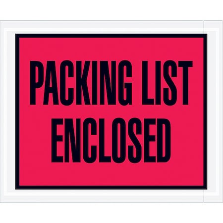 Zoro Select Packing List Envelopes, Red, PK1000 PL402