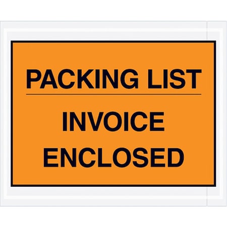 Zoro Select Packing List Envelopes, Orange, PK1000 PL417