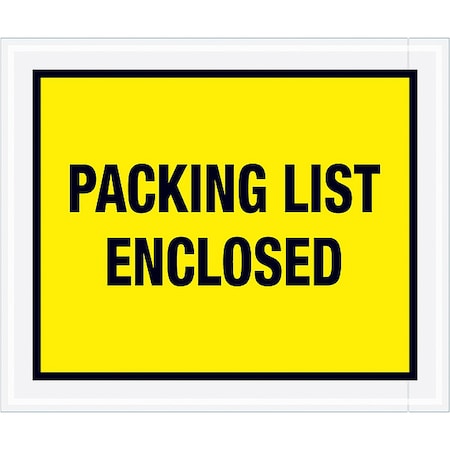 Zoro Select Packing List Envelopes, Yellow, PK500 PL428