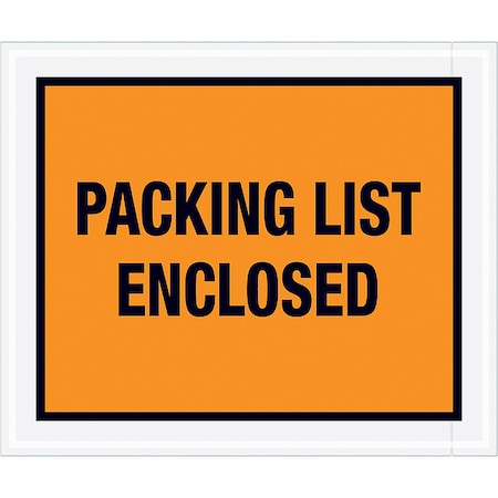 Zoro Select Packing List Envelopes, Orange, PK500 PL429