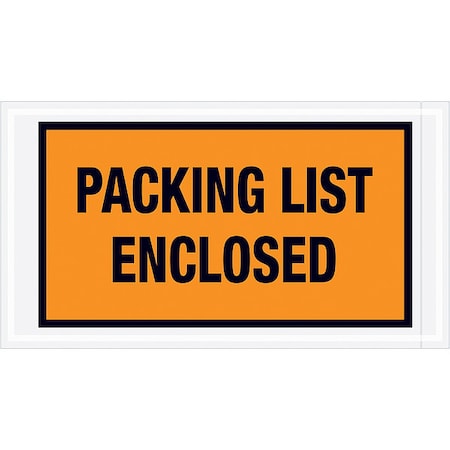 Zoro Select Packing List Envelopes, Orange, PK1000 PL426
