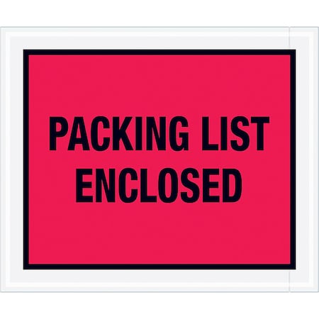 Zoro Select Packing List Envelopes, Red, PK500 PL430