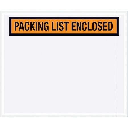 Zoro Select Packing List Envelopes, Orange, PK500 PL434