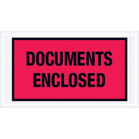 Zoro Select Packing List Envelopes, Red, PK1000 PL436