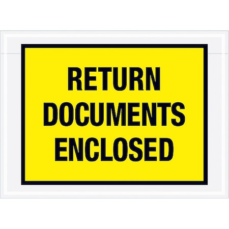 Zoro Select Packing List Envelopes, Yellow, PK1000 PL448