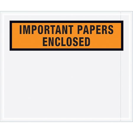 Zoro Select Packing List Envelopes, Orange, PK500 PL449