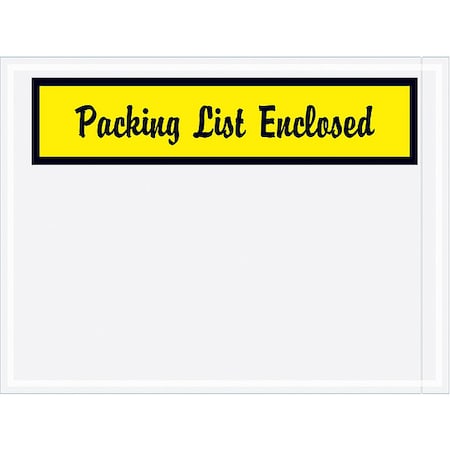 Zoro Select Packing List Envelopes, Yellow, PK1000 PL443