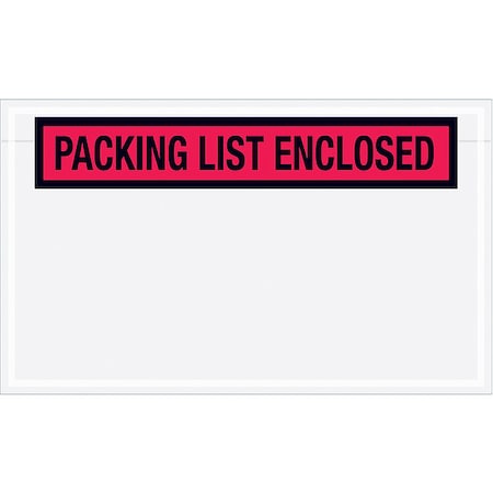 Zoro Select Packing List Envelopes, Red, PK1000 PL461