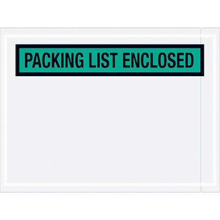 Zoro Select Packing List Envelopes, Green, PK1000 PL489