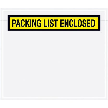 Zoro Select Packing List Envelopes, Yellow, PK1000 PL490