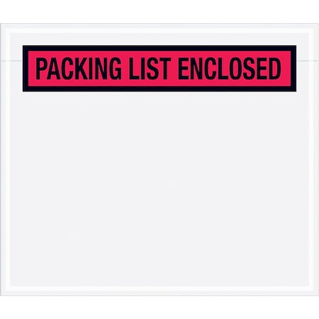 Zoro Select Packing List Envelopes, Red, PK1000 PL491