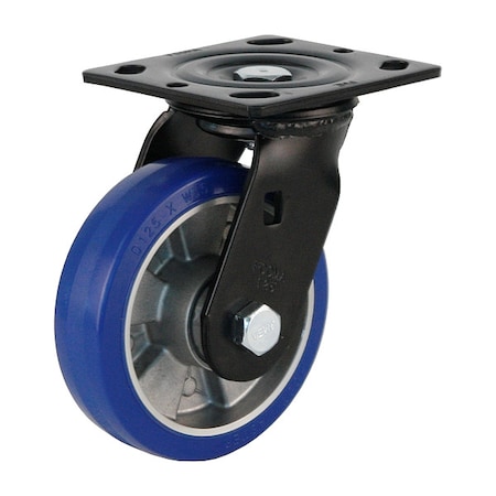 Foot Master Plate Caster, Swivel, Polyurethane, 160mm H PME-125-ASF-MUD