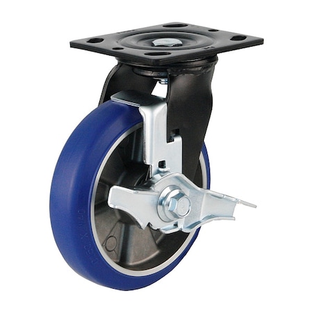 Foot Master Plate Caster, Swivel, Polyurethane, 190mm H PME-150-BSF-MUD