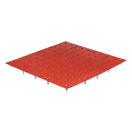 Tuftile Detectable Warning Tile Polymer Brick Red, 48 in W x 24 in L, 3/16 in Thick TT2448-UM-BRD-1