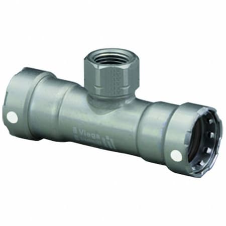 Viega Tee, Steel, Press-fit 1 1/4", FNPT 3/4" 84570