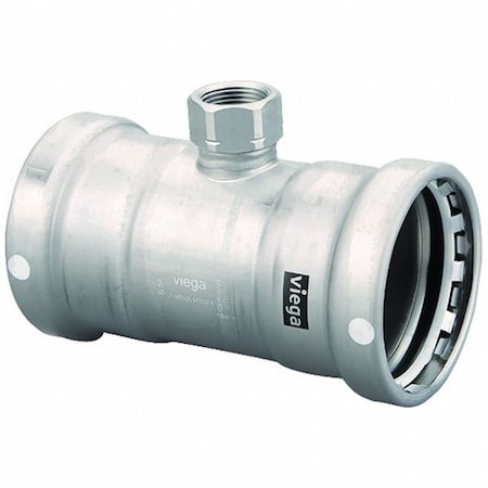 Viega Tee, SS, Press-fit 3", 3", FNPT 3/4" 98425