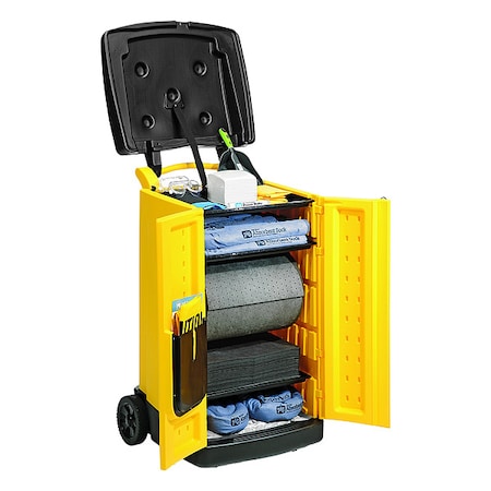 Pig Spill Kit, 45 gal Volume Absorbed per Kit, Not Applicable Capacity, Cart, Yellow, 1 KIT820