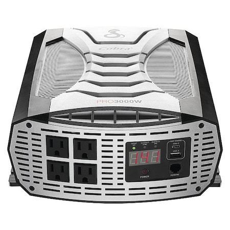 Cobra Electronics Power Inverter, 6,000 W Peak, 3,000 W Continuous, 4 Outlets CPI3000W