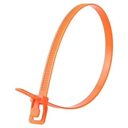 Retyz Cable Tie, 36 in L, 11 in Max Bundle Dia., Fluorescent Orange, Nylon 6/6, 175 lb Strength, 50 PK PRT-S36FO-PA