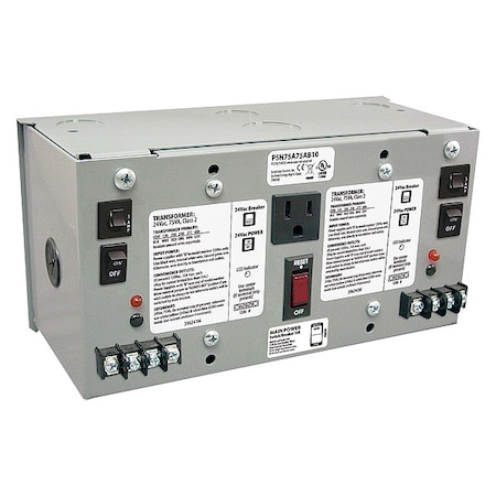 Functional Devices-Rib Class 2 Transformer, 75 VA, NEMA 1, 24V AC, 120/208/240/277/480V AC PSH75A75AB10