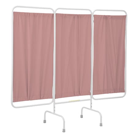 R&B Wire Products Three Panel Stationary Privacy Screen with Antimicrobial Mauve Vinyl Panels PSS-3/AML/M