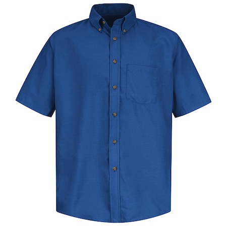 Red Kap Men's Mns Ss Button Down Poplin Shirt, Rb, 4XL, Cotton/Polyester, Button Fronts, 1 Pocket(s), Blue SP80RB SS 4XL