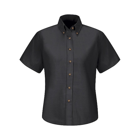 Red Kap Women's Short Sleeve Work Shirt, Cotton/Polyester, Button Fronts, 0 Pocket(s), Black, 2XL SP81BK SS 24