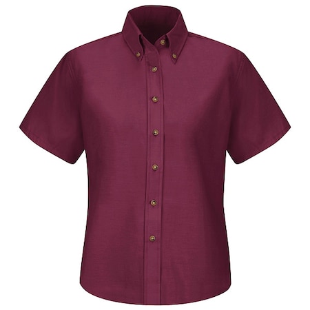 Red Kap Women's Short Sleeve Work Shirt, Cotton/Polyester, Button Fronts, 0 Pocket(s), Burgundy, 2XL SP81BY SS 24