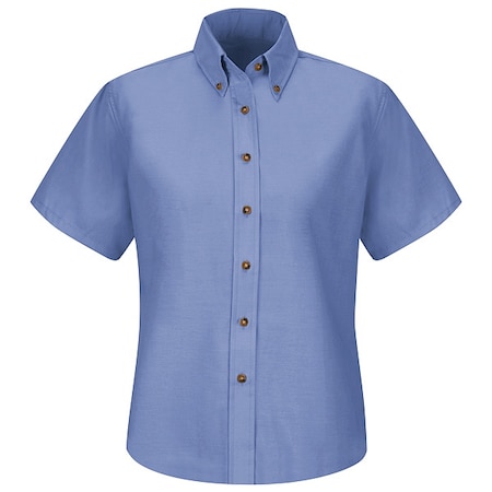 Red Kap Women's Short Sleeve Work Shirt, Cotton/Polyester, Button Fronts, 0 Pocket(s), Light Blue, XL SP81LB SS 18