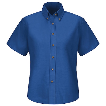 Red Kap Women's Short Sleeve Work Shirt, Cotton/Polyester, Button Fronts, 0 Pocket(s), Blue, M SP81RB SS 12