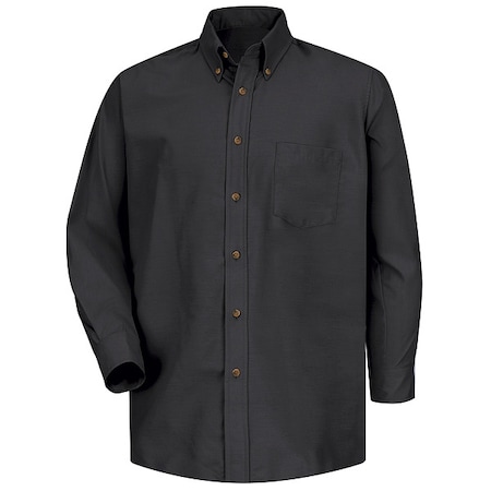 Red Kap Men's Mns Ls Button Down Poplin Shirt-Bk, 3XL, Cotton/Polyester, Button Fronts, 1 Pocket(s), Black SP90BK 3XL345