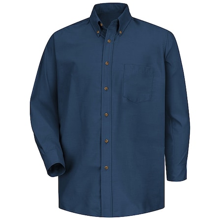 Red Kap Men's Mns Ls Button Down Poplin Shirt-Nv, L, Cotton/Polyester, Button Fronts, 1 Pocket(s), Navy, L SP90NV L  367