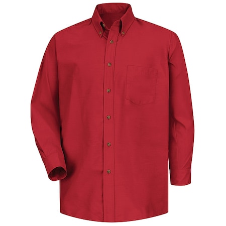 Red Kap Men's Mns Ls Button Down Poplin Shirt-Rd, 5XL, Cotton/Polyester, Button Fronts, 1 Pocket(s), Red SP90RD 5XL345
