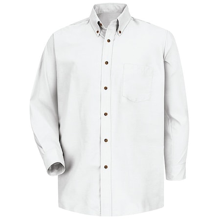 Red Kap Men's Mns Ls Button Down Poplin Shirt-Wh, 5XL, Cotton/Polyester, Button Fronts, 1 Pocket(s), White SP90WH 5XL345