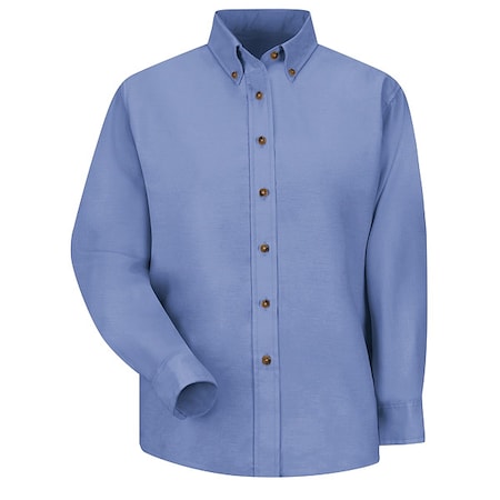 Red Kap Women's Long Sleeve Work Shirt, Cotton/Polyester, Button Fronts, 0 Pocket(s), Light Blue, XL SP91LB RG 18