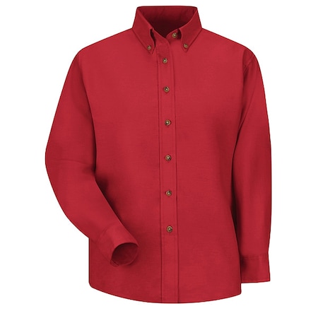 Red Kap Women's Long Sleeve Work Shirt, Cotton/Polyester, Button Fronts, 0 Pocket(s), Red, S SP91RD RG 8