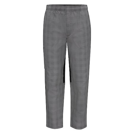 Red Kap Chef Pant, M, Black Plaid/Gray 0P2MGB RG M