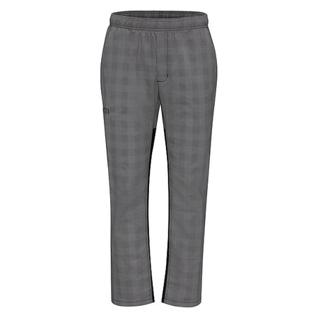 Red Kap Chef Pant, M, Black Plaid/Gray 0P4MGB RG M