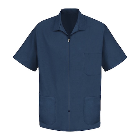 Red Kap Men's Mens Zip Smock, 65% Polyester / 35% Cotton, Zipper Front, Navy, L KP44NV SS L