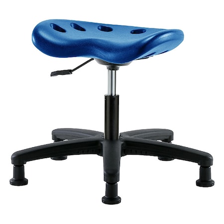 Zoro Select Tractor Stool, Polyurethane, Blue, 16 in to 21 in Seat Height PTDHSL-RG-RG-BLU