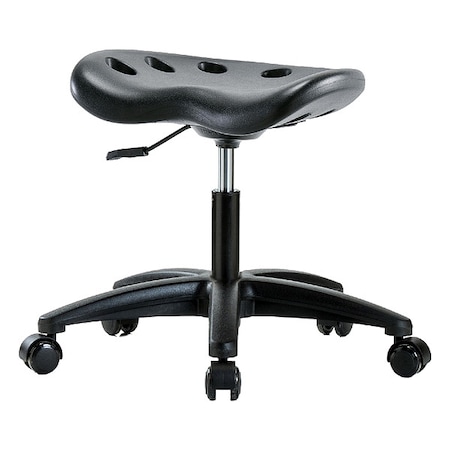 Zoro Select Tractor Stool, Polyurethane, Black, 16 in to 21 in Seat Height PTDHSL-RG-RC-BLK
