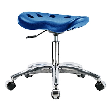 Zoro Select Tractor Stool, Polyurethane, Blue, 17 in to 22 in Seat Height PTDHSL-CR-CC-BLU