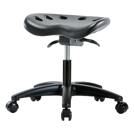 Zoro Select Tractor Stool, Polyurethane, Black, 16 1/2 in to 21 1/2 in Seat Height PTDHSO-RG-RC-BLK