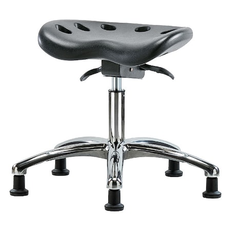 Zoro Select Tractor Stool, Polyurethane, Black, 17 1/2 in to 22 1/2 in Seat Height PTDHSO-CR-RG-BLK