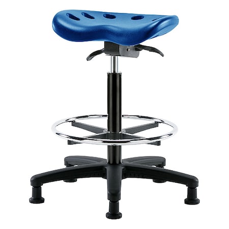 Zoro Select Tractor Stool, Polyurethane, Blue, 22 1/2 in to 32 in Seat Height PTHBST-RG-CF-RG-BLU