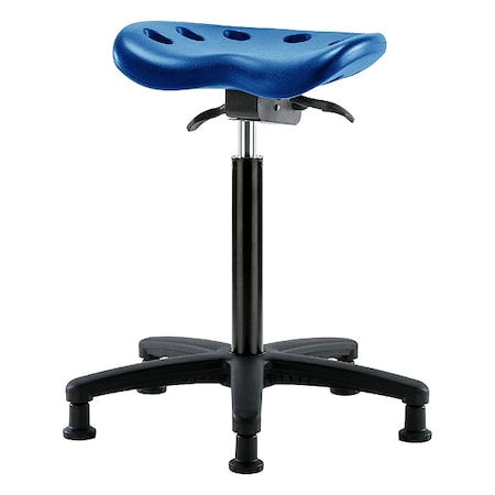 Zoro Select Tractor Stool, Polyurethane, Blue, 22 1/2 in to 32 in Seat Height PTHBST-RG-NF-RG-BLU