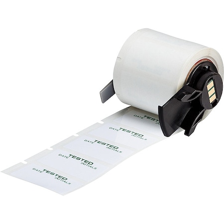 Brady Pre-CutLabelStockRoll, Green/White, Gloss M6-30-423-TEST