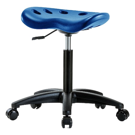 Zoro Select Stool, Polyurethane, Blue, 19 in to 26 1/2 in Seat Height PTMBSL-RG-NF-RC-BLU